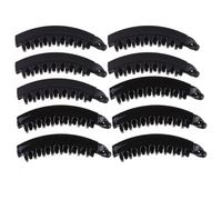 HOMSFOU 10pcs Pinces Bananes Grandes Dents en Plastique Noir, Ressort Robuste pour Cheveux, Accessoire Chic pour Femmes la Maison ou Autres Activités