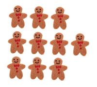 HOMSFOU 10pièces Lot de Pendentifs Feutrine Représentant des Bonshommes Pain Épice Décorations à Suspendre pour Sapin de Noël