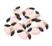 HOMSFOU 10pièces Résine Planaire à Dos Plat Breloques Forme De Vache Décorations Pour Coque De Téléphone Ornements Artisanaux Soi-même Accessoires Pour Bricolage