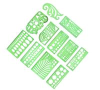 HOMSFOU 11 Pièces Kit de Règles Géométriques en Plastique pour Dessin D'architecture Gabarits de Mesure Pratiques, pour Bricolage et Dessin Technique