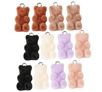 HOMSFOU 12 pièces Bear Charms For Jewelry DIY Cartoon Bear Pendant For Necklace Making And Keychain Accessories Set Couleur Aléatoire Couleur Aléatoire