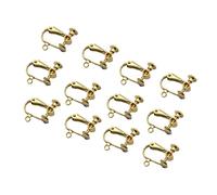 HOMSFOU 12 Pièces Boucles Doreilles à Clip Légères Dorées avec Trou Accessoires Non Percés pour Femmes Confortables et Faciles à Porter