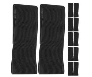 HOMSFOU 12 Pièces Brassards Funéraires Noirs en Polyester Élastique, Ajustables et Confortables pour Occasions de Deuil et Funérailles, Accessoires Respectueux pour Groupes Sportifs