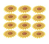 HOMSFOU 12 Pièces Écussons Brodés Tournesol Thermocollants pour Vêtements Patches Sequins à Repasser pour Personnaliser Vêtements et Accessoires