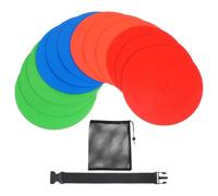 HOMSFOU 12 Pièces Marqueurs de Disque de Football, Kit D'entraînement PE | Design Plat Antidérapant, Rangement Facile, pour Zones D'exercice, Tapis, Usage Extérieur et Jeunes Sportifs