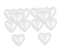 HOMSFOU 12 Pièces Ornements De Noël en Plastique Transparent en Forme De Cœur À Remplir avec Cordon De Suspension pour Décoration d'arbre De Noël Et Fête