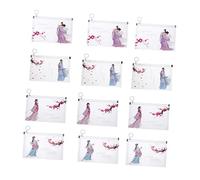 HOMSFOU 12 Pièces Pochette de Rangement Transparentes avec Zip pour Masques Style Mélangé de Protection pour Voyage et Activités Extérieures