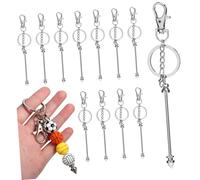 HOMSFOU 12 Pièces Porte-clés à Fermoir Mousqueton Kit Porte-clés En Perles Porte-clés Perlés Kit De Porte-clés En Perles Barres De Porte-clés En Perles Pour Perles Le Fer