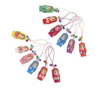 HOMSFOU 12 Pièces Porte-clés Matriochka Poupées Empilables Russes Porte-clés Enfants Trousseau De Nouveauté Jouet De Poupée Russe Traditionnel Porte-clés Drôles Tilleul Pendentif