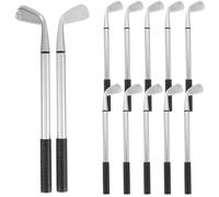 HOMSFOU 12 Pièces Stylo à Bille de Golf, Noir Stylo de Simulation de | Alliage D'aluminium et Pp, Design Rigide Anti-déformation, Ornement de Bureau, Présent pour Père