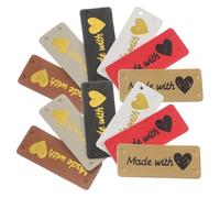 HOMSFOU 120 Étiquettes en PU «Made With Love» pour Bricolage Couture et Tricot Accessoire Fait Main avec Cœurs pour Vêtements Chapeaux Paquet Foulards