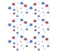 HOMSFOU 120 Pièces Étoiles Décoratives en Bois Rouge Bleu Blanc | Motif Étoile à Cinq Branches, Texture Lisse Poncée, Usage Bricolage et Remplissage de Bocaux Style Aléatoire