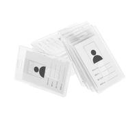 HOMSFOU 15 Pièces Lot de Porte-badges Transparente Verticale Plastique Rigide Pochette Protectrice Réutilisable pour Carte Identité Étudiante et Professionnelle et Compact pour Bureau