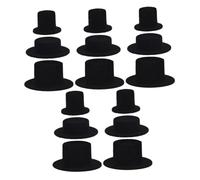 HOMSFOU 15pièces Mini Chapeaux De Clown Feutre Noir Pour Décoration De Fête Accessoires De Poupée Et Projets Diy Doux Et Confortables