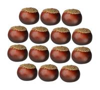 HOMSFOU 16 Pièces de Faux Noix Réalistes en Mousse - Décorations Artificielles de Châtaignes, Glands et Pommes de Pin, Accessoires Décoratifs pour Fêtes, Mariages et Séances Photo