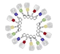HOMSFOU 16pièces Pendentif à Fermoir Verre Breloques Pour Collier Et Bracelet Matériel De Bijoux Fait Soi-même Pendentif Décoratif Pour Bricolage