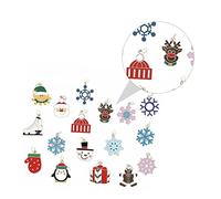 HOMSFOU 17 Pièces Pendentifs de Noël Huile Accessoires Alliage pour Création Diy Ornements Suspendus Sapin Bijoux Festifs Polyvalents