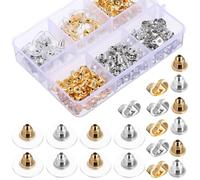 HOMSFOU 170 Fermoirs de Boucles D'oreilles en Métal et Caoutchouc Transparent, Supports Lourds à Verrouillage, Accessoire Bijoux Boîte de Rangement, pour Boucles D’oreilles Percées