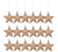 HOMSFOU 18 Pcs Décoration Suspendue Étoile 3D Scintillante en PVC, Or | Léger et Facile à Suspendre, Design Élégant, pour Fêtes de Noël et Espaces Publics Couleur Aléatoire