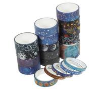HOMSFOU 19 Rouleaux Ruban Washi Décoratif Univers Thématique pour Scrapbooking Journal et Diy Adhésif pour Artisanat et Décoration