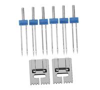 HOMSFOU 2 ensembles Aiguilles à Double Aiguille Pratiques de pour Machine à Coudre avec Accessoires Compatibles pour Couture