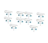 HOMSFOU 2 Ensembles Épingle À Linge Artistique Épingles De Sûreté Pour Les Vêtements Broche De Revers Broche Mauvais Œil Mesdames Accessoire Élégant Mariage Yeux Silver Le Fer 5 Pièces * 2