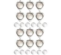 HOMSFOU 2 Ensembles Kit De Pendentifs Diy Rétro De Accessoires Antique Pour Création De Bijoux Avec Patch Verre Trays À Pendentifs Bezel Pour Artisanat Et Personnalisés Lot De 2 * 2
