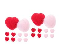 HOMSFOU 2 Ensembles Photographie Bébé Tenant des Fleurs Décorations Mariage Ton Mignon Décor De La Chambre Noël Feutre Coeurs Feutrés Ornements en Forme De Cœur Pièces * 2