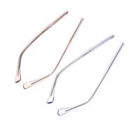HOMSFOU 2 Ensembles Transparent Metal Eyeglass Arms Replacement Crystal Glasses Frame Legs Flat Teeth Design For Spectacle Repair Kit Durable Metal Temples For Men And Women