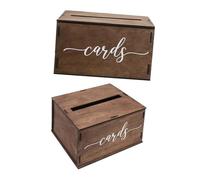 HOMSFOU 2 Pièces Boîte à Cartes de Mariage Bois Boîte Solide pour Cartes Enveloppes et Dons Décoration Polyvalente pour Réception et Fête