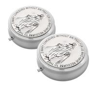 HOMSFOU 2 pièces Boîte à Chapelet Mini Portable Alliage de Zinc Coffret Religieux pour Communion Trousseau Catholique Compact pour Souvenirs et Prières Cadeau Fille Première Communion