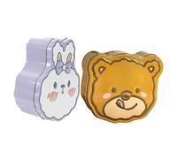 HOMSFOU 2 pièces Boîtes à Bonbons Forme Ours et Lapin Lot de Boîtes à Biscuits Décoratives pour Stockage de Friandises et Petits pour Fêtes et Rangement Garçon Fille