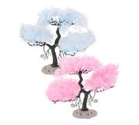 HOMSFOU 2 Pièces Bonsaï Artificiel de Simulation en Pe et Céramique pour Aquarium, Décoration Réaliste et Légère pour Bureau ou Table