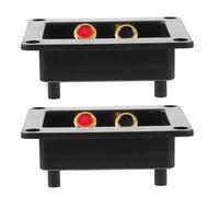 HOMSFOU 2 Pièces Bornier de Subwoofer Noir à Double Borne | Alliage et ABS, Câblage Propre, Polarité Correcte, Remplacement Retrofit, pour Enceintes et Fiches Banane