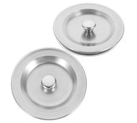 HOMSFOU 2 pièces Bouchon Évier Cuisine Inox avec Joint Bonde Lavabo Salle Bain Étanche pour Évier Odeur Accessoire de Robinetterie Pratique