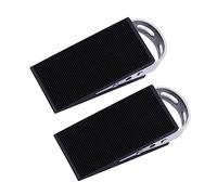 HOMSFOU 2 Pièces Butée de Porte Acier Inoxydable Arrêt de Porte Robuste pour Types de Sols Design Élégant Noir avec Base Antidérapante