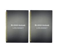 HOMSFOU 2 Pièces Carnet de Suivi Glycémie A5 à Spirale, 60 Pages | Format Portable, Pages Faciles à Feuilleter, Gestion Santé Quotidienne, pour Notes Médicales et Relevés Précis