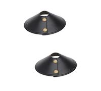 HOMSFOU 2 Pièces couvercle de lampe en cuir abat jour noir Abat-jour noir Abat-jour rétro en cuir Abat-jour vintage en cuir ancien Ampoule lampadaire Plafonnier lustre faux cuir