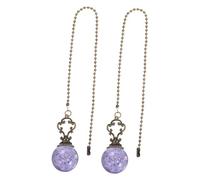 HOMSFOU 2 Pièces Crystal Ceiling Fan Chain Extenders With Antique Bronze Crackled Glass Ball Pendants Decorative Pull Cord For Light And Bathroom Ceiling Switches Fit For Home And Office