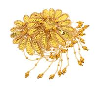 HOMSFOU 2 Pièces Épaulettes à Paillettes et Franges Appliques Brodées pour Costume Femme Accessoires Épaule Confortables pour Cosplay et Soirée Doré