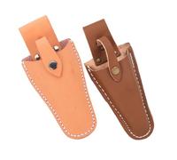 HOMSFOU 2 Pièces Étui Cuir Épais pour Sécateurs Pochette de Protection pour Outils de Jardinage Compatible avec Coupe Branches Rangement Sécurisé pour Sécateur à Main Lot de Marron Jaune