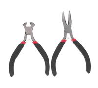 HOMSFOU 2 Pièces Kit de Pinces Manuelles Acier pour Réparation de Fermetures Pince à Bec et Coupe Ongles Outil pour Bricolage
