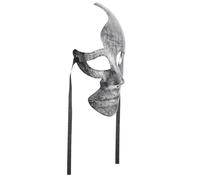 HOMSFOU 2 Pièces Masque de Cosplay Halloween en Plastique Argenté Réutilisable Design Créatif pour Occasions Festives et Costumes de Bal Masqué