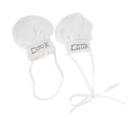 HOMSFOU 2 Pièces Mini Chef Hats for Dolls with Elastic and Ribbon Cute Kitchen Mini Cooking Caps for Dollhouse Plush Toys and Stuffed Animals Decorative Tiny Chef Caps