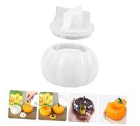 HOMSFOU 2 Pièces Moule Silicone Citrouille avec Couvercle pour Pot de Rangement Diy Moule de Moulage et Compact pour Boîte Décorative Halloween Lot