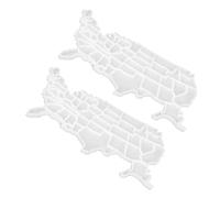 HOMSFOU 2 pièces Moule Silicone Puzzle Carte Usa DIY Durable Facile à Nettoyer Puzzle Américain Bleu pour Collier et Gâteau