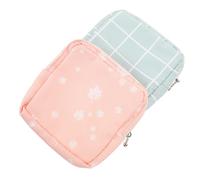 HOMSFOU 2 Pièces Paquet de Rangement en Coton pour Serviettes Hygiéniques | Compact et Léger, Usage Scolaire et Extérieur, pour Petits Objets et Cartes, Rose et Bleu