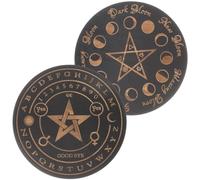 HOMSFOU 2 Pièces Planche Divinatoire en Bois Foncé Motifs Délicats, Accessoire de Divination pour Décoration à Domicile, Outil Vintage pour Rituels et Sorcellerie