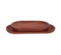 HOMSFOU 2 Pièces Plateau Ovale en Bois Marron, Service | Bois , Design Minimaliste Élégant, Cuisine et Salle à Manger, Usage Décoratif Polyvalent