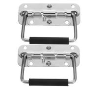 HOMSFOU 2 pièces Poignée de Caisse de Transport Métal Inoxydable Antirouille Résistante pour Boîte à Outils Poignée de Traction pour Valise de Vol et Caisse Lourde Lot